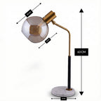 Amber Orbit (Gold, Black) Glass Table Lamp