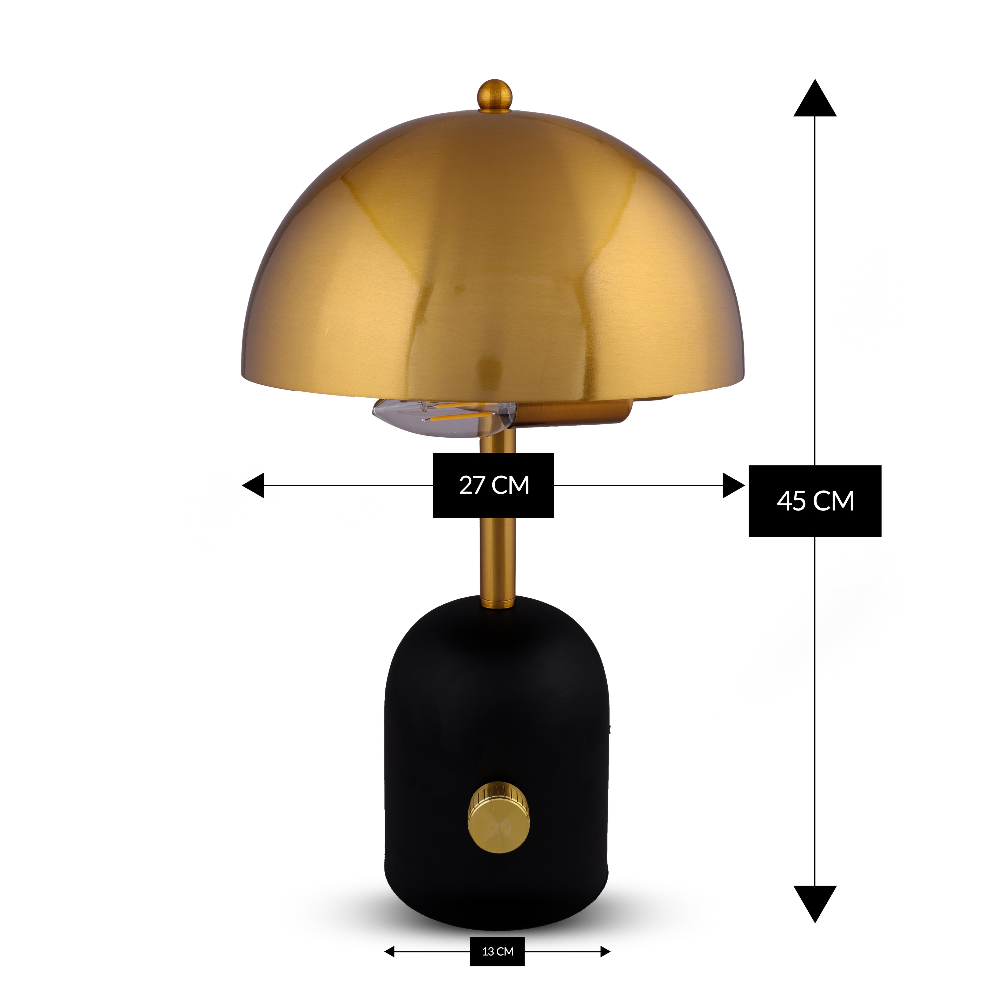 Golden Dome Luxe (Gold, Black) Table Lamp
