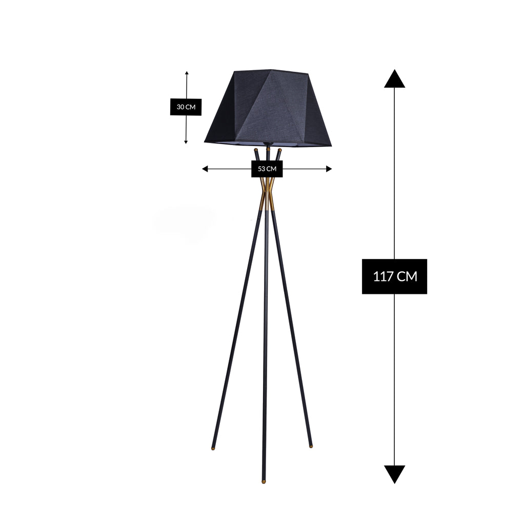Geometric Axis (Black, Gold) Tripod Floor Lamp
