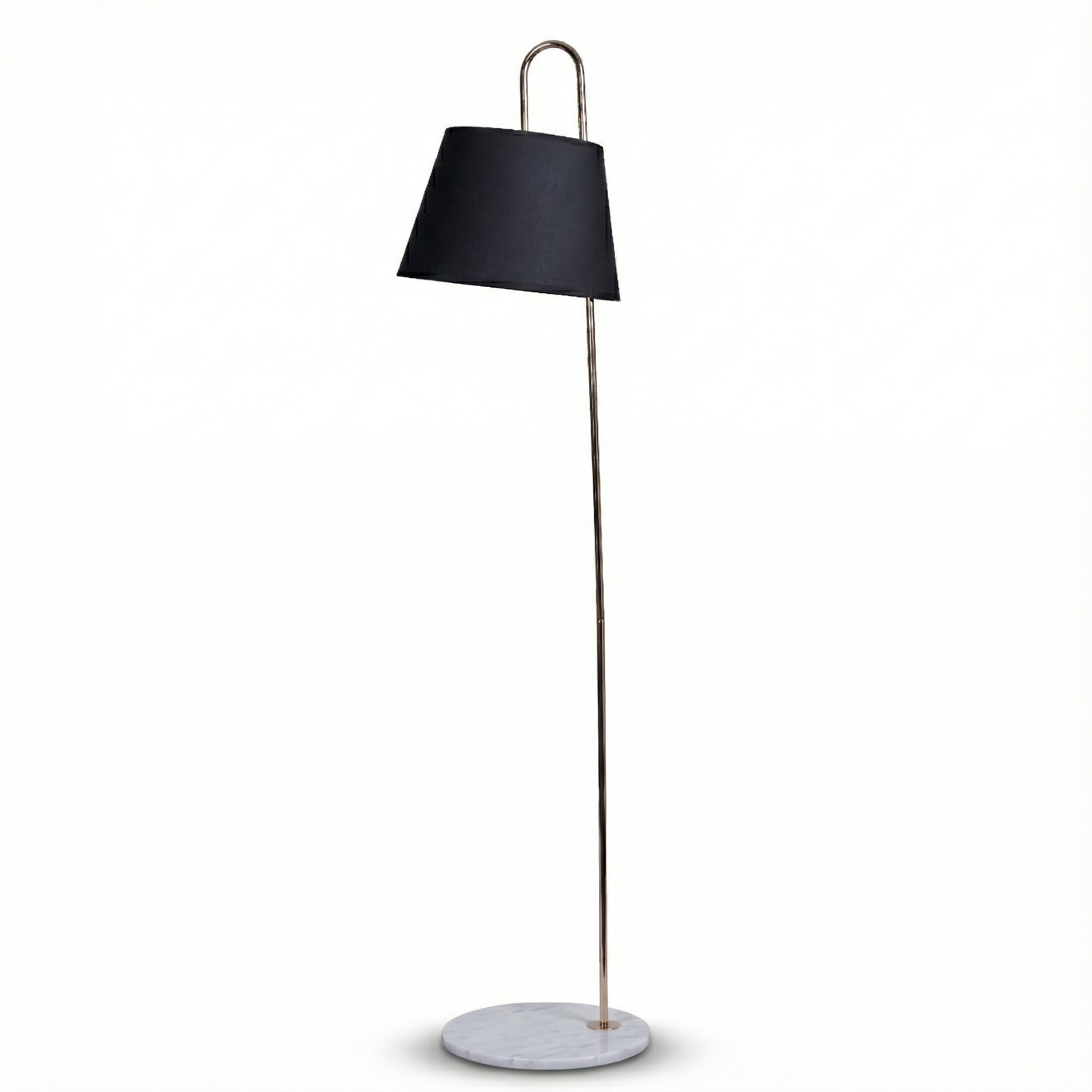 Smoke Arc (Chrome, Beige) Floor Lamp