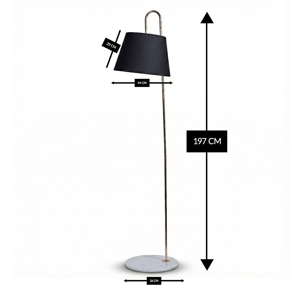 Smoke Arc (Chrome, Beige) Floor Lamp