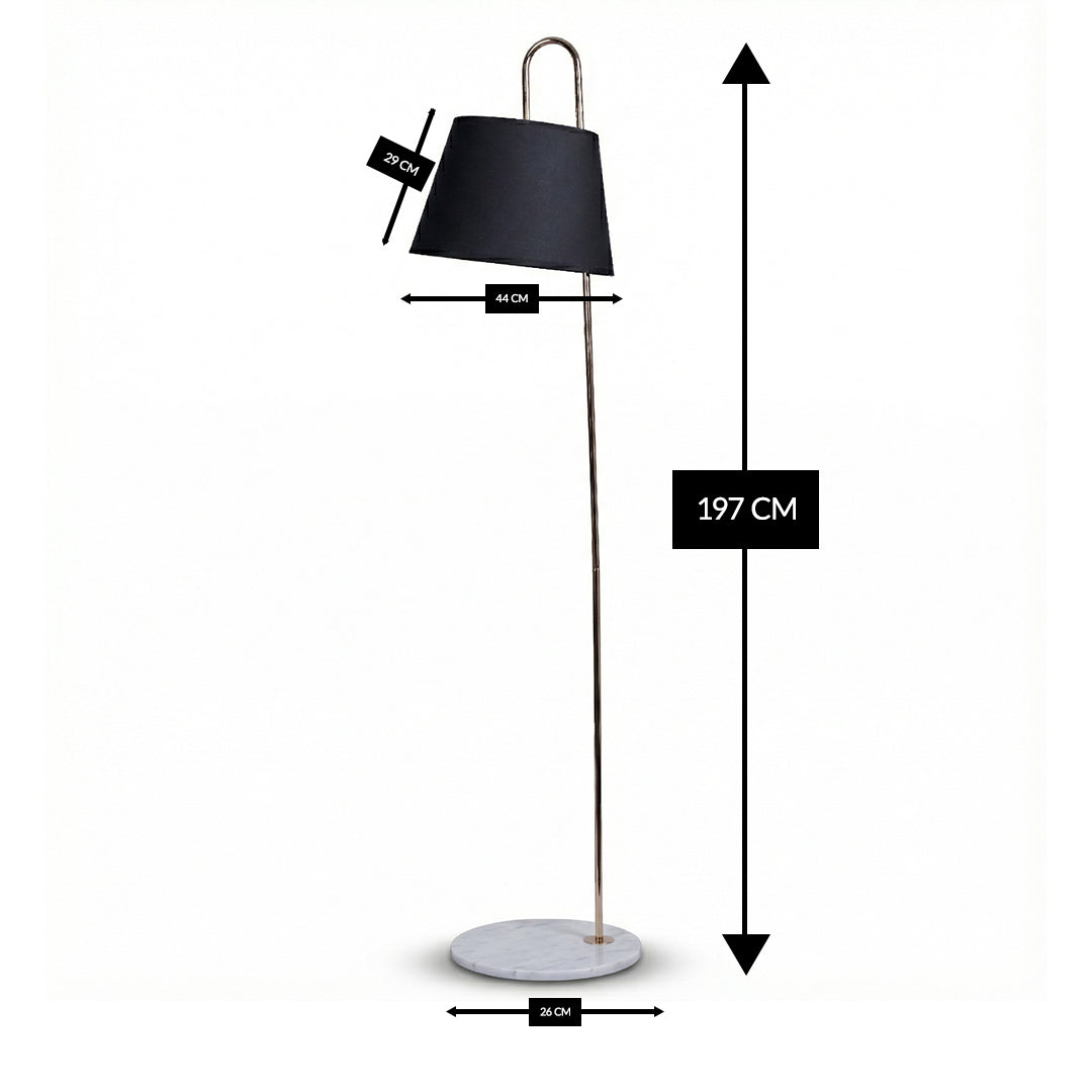 Smoke Arc (Chrome, Beige) Floor Lamp