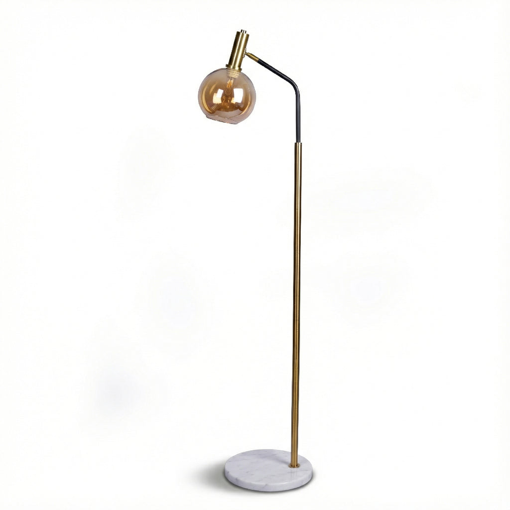 Golden Globe Arc (Gold, Smoke) Floor Lamp