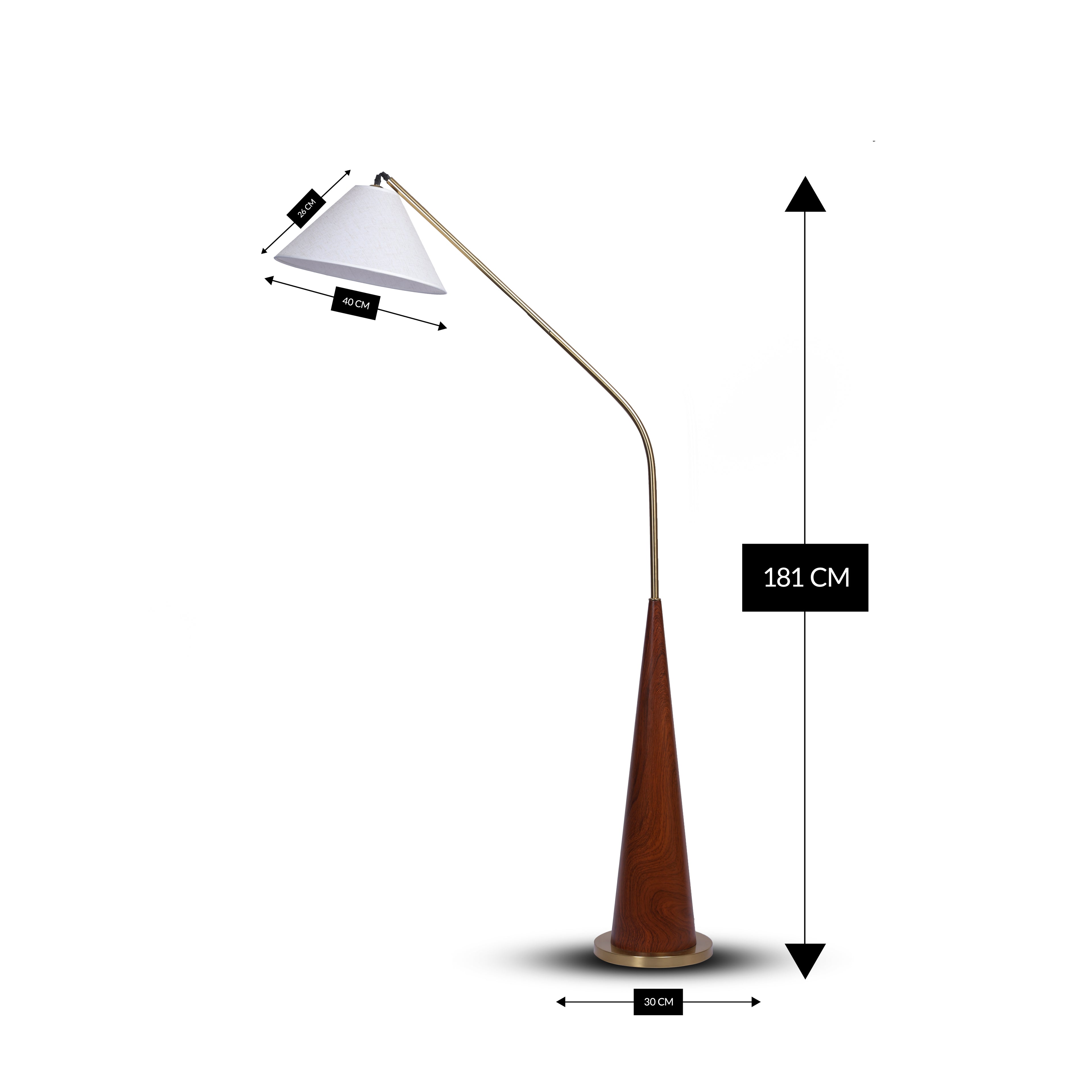 Nordic Curve (Walnut, Beige) Floor Lamp