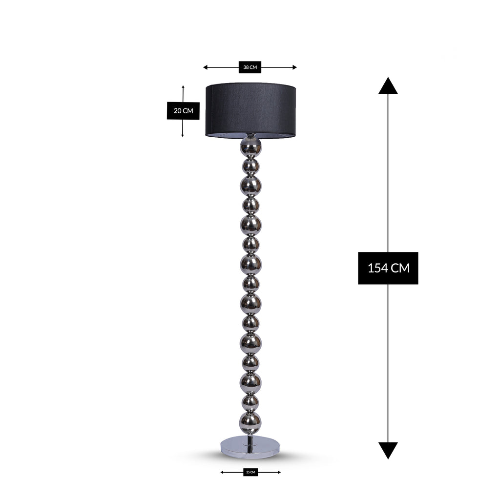 Chrome Sphere Tower (Chrome, Black) Floor Lamp