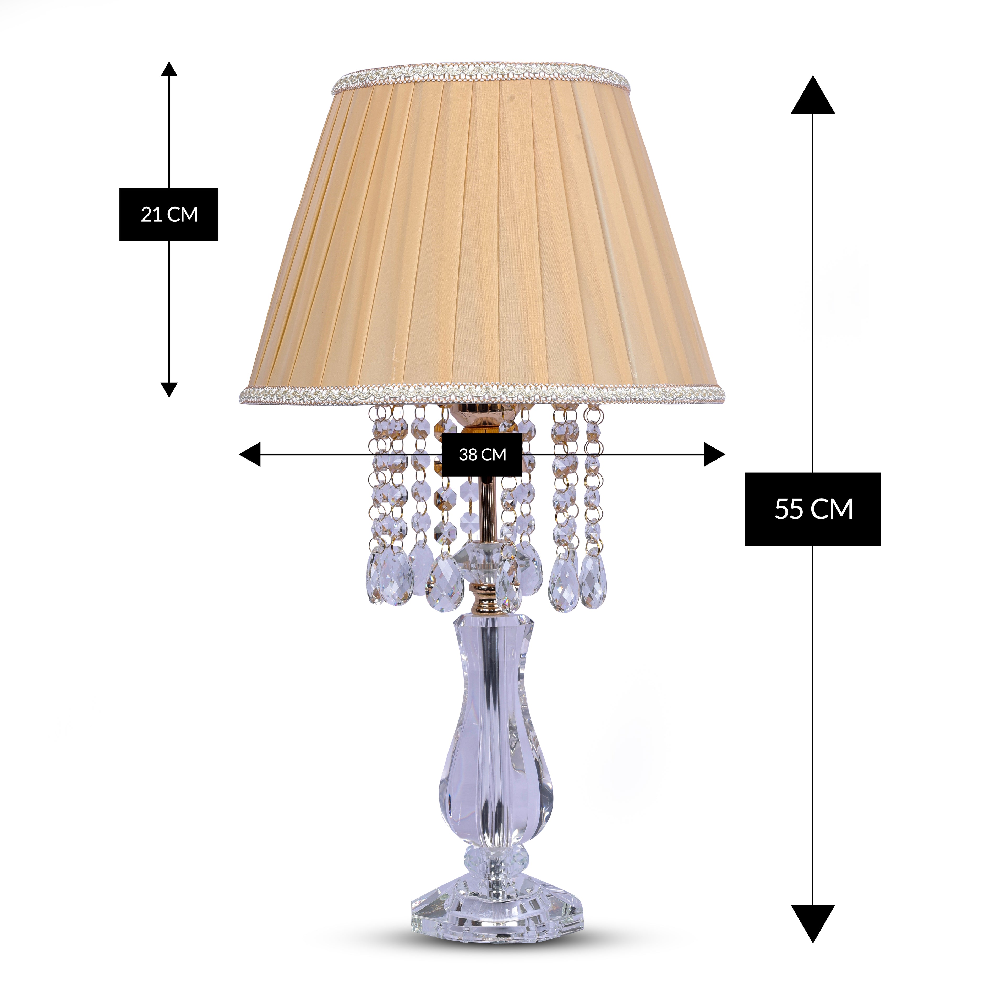 Imperial Cascade (Crystal, Gold) Table Lamp
