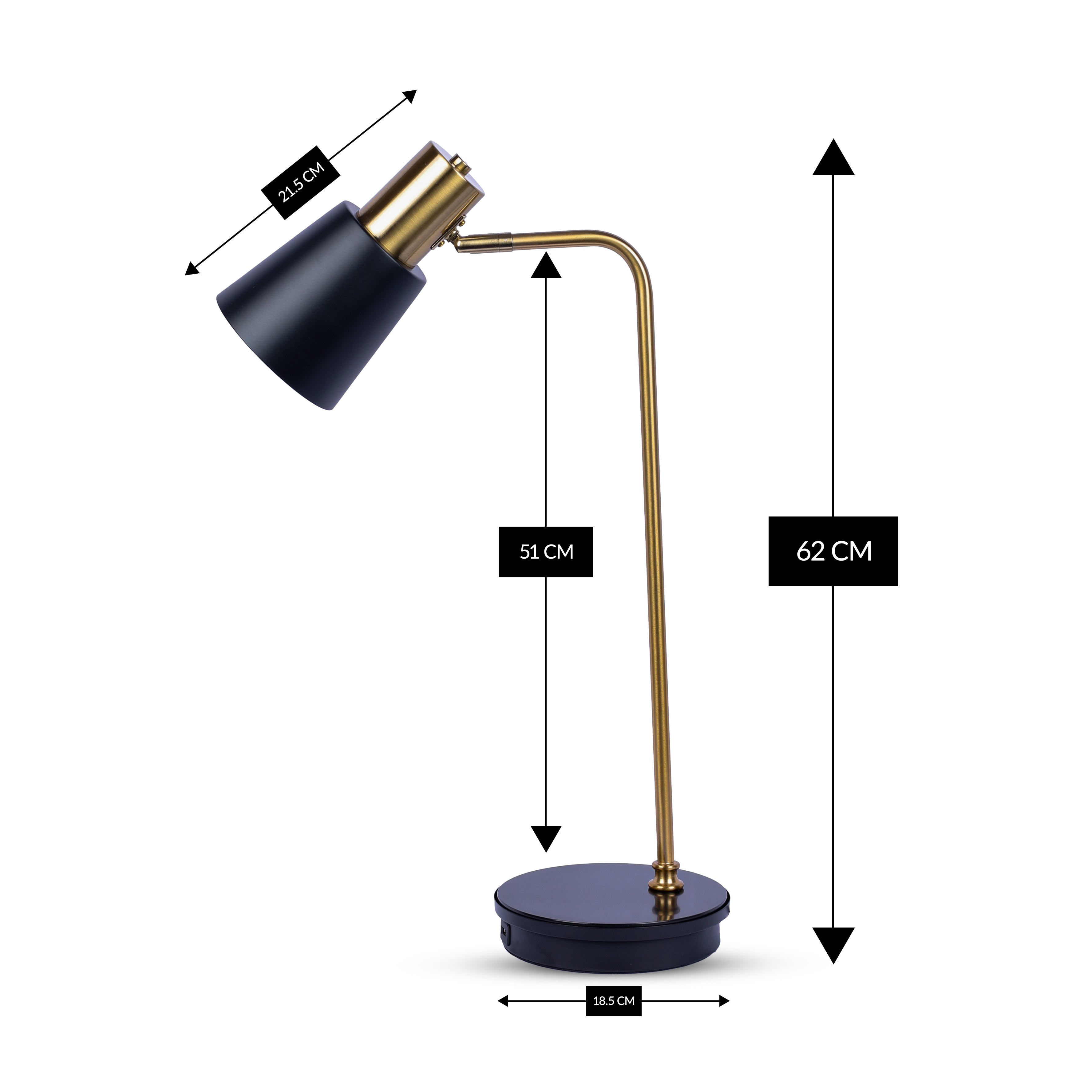 Modern Axis (Black, Gold) Task Table Lamp