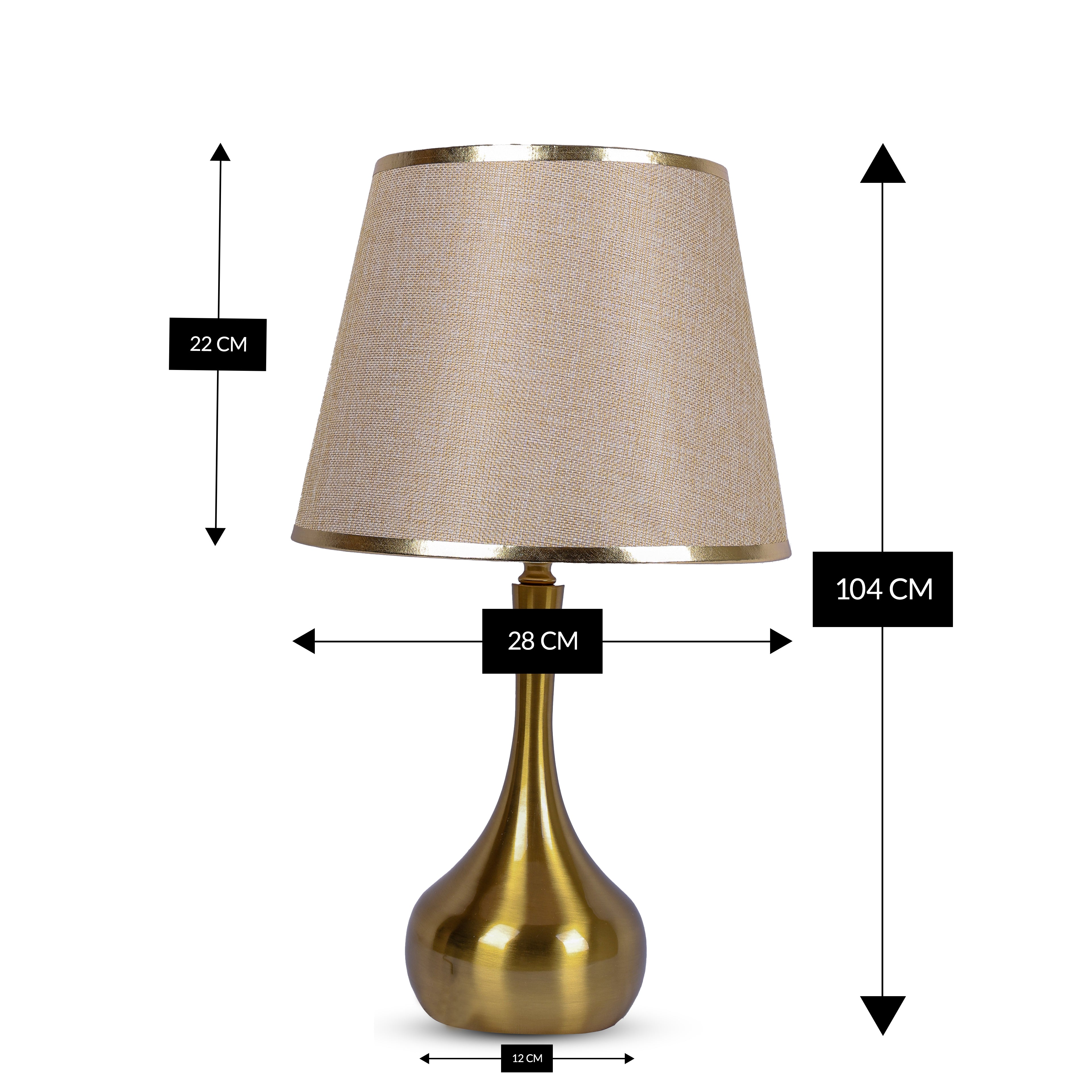 Golden Drop (Gold, Beige) Fluted Table Lamp