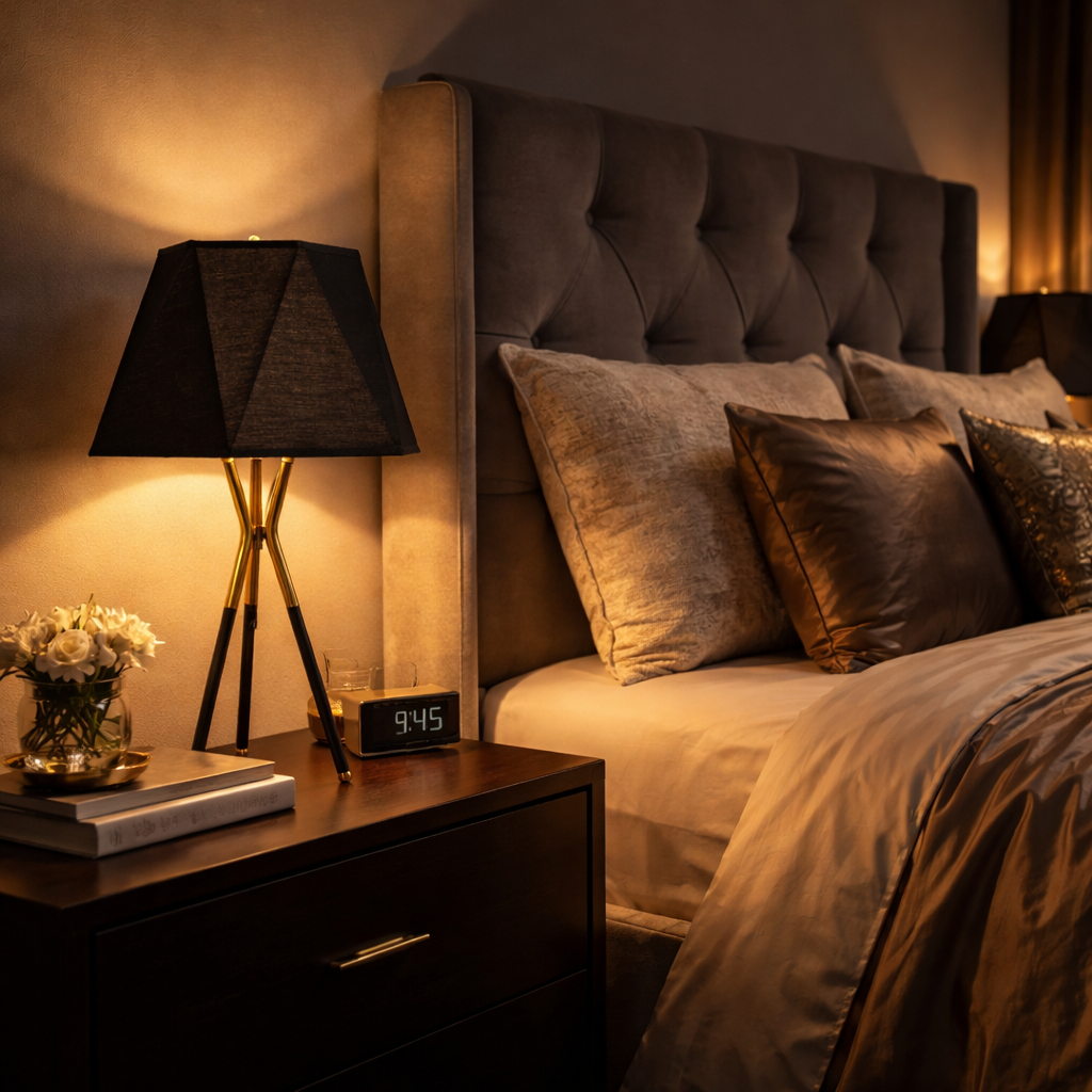 Shadow Geometry (Black, Gold) Table Lamp