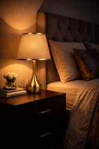 Golden Drop (Gold, Beige) Fluted Table Lamp