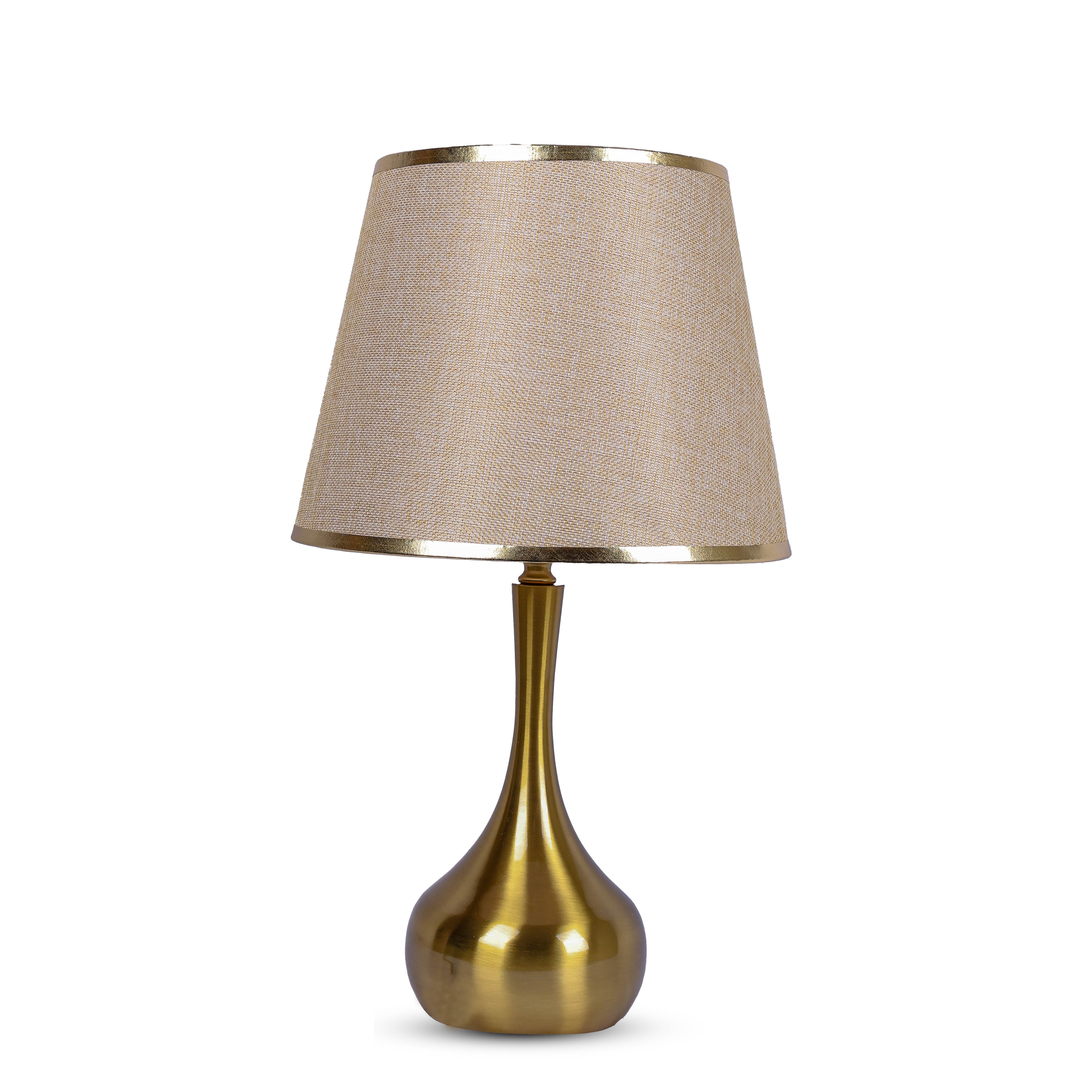 Golden Drop (Gold, Beige) Fluted Table Lamp