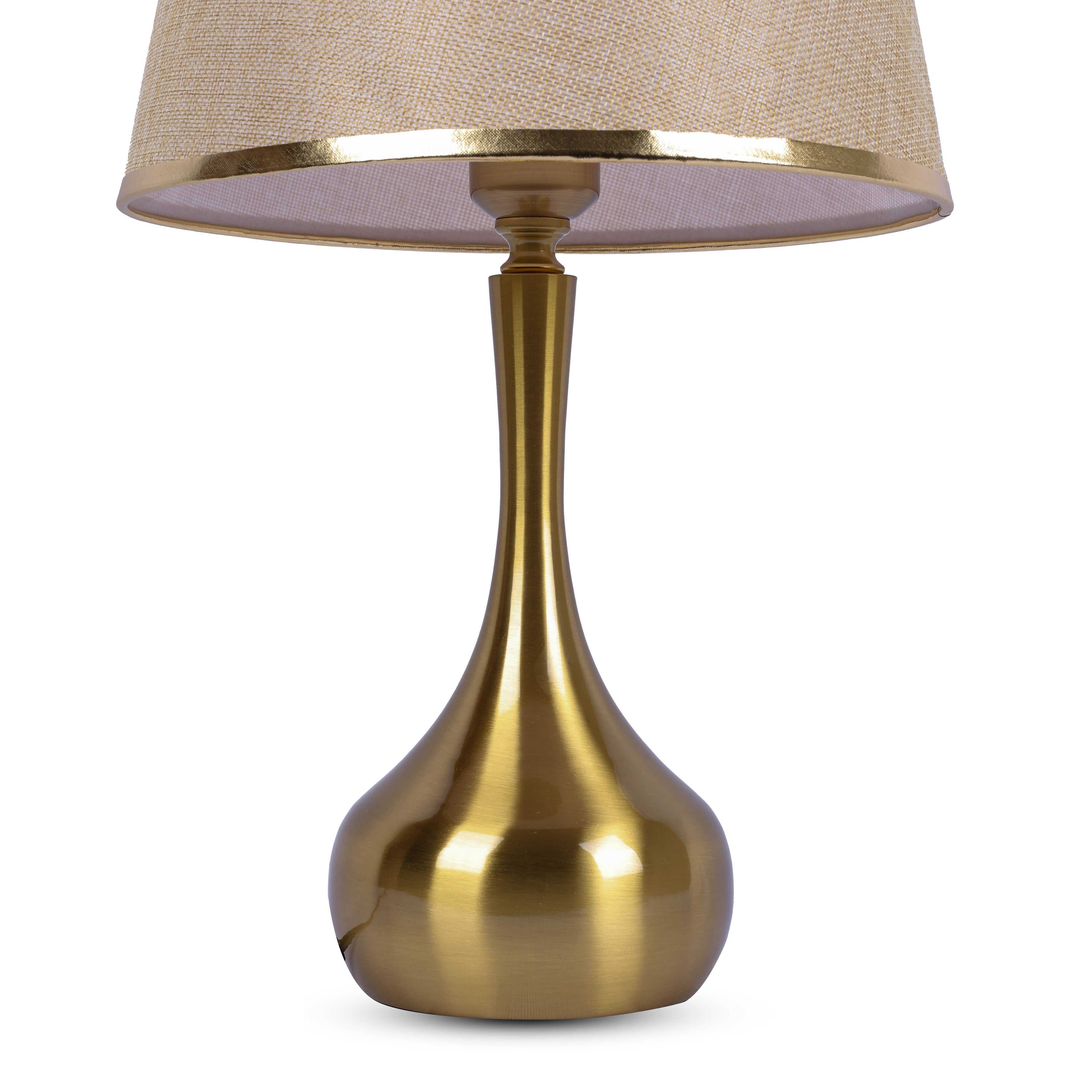 Golden Drop (Gold, Beige) Fluted Table Lamp