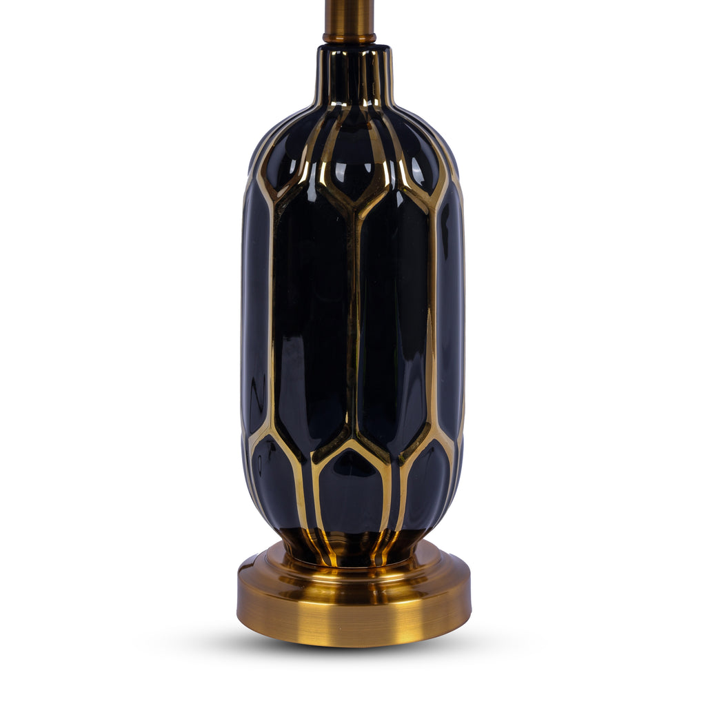 Black Mosaic Luxe (Black, Gold) Table Lamp
