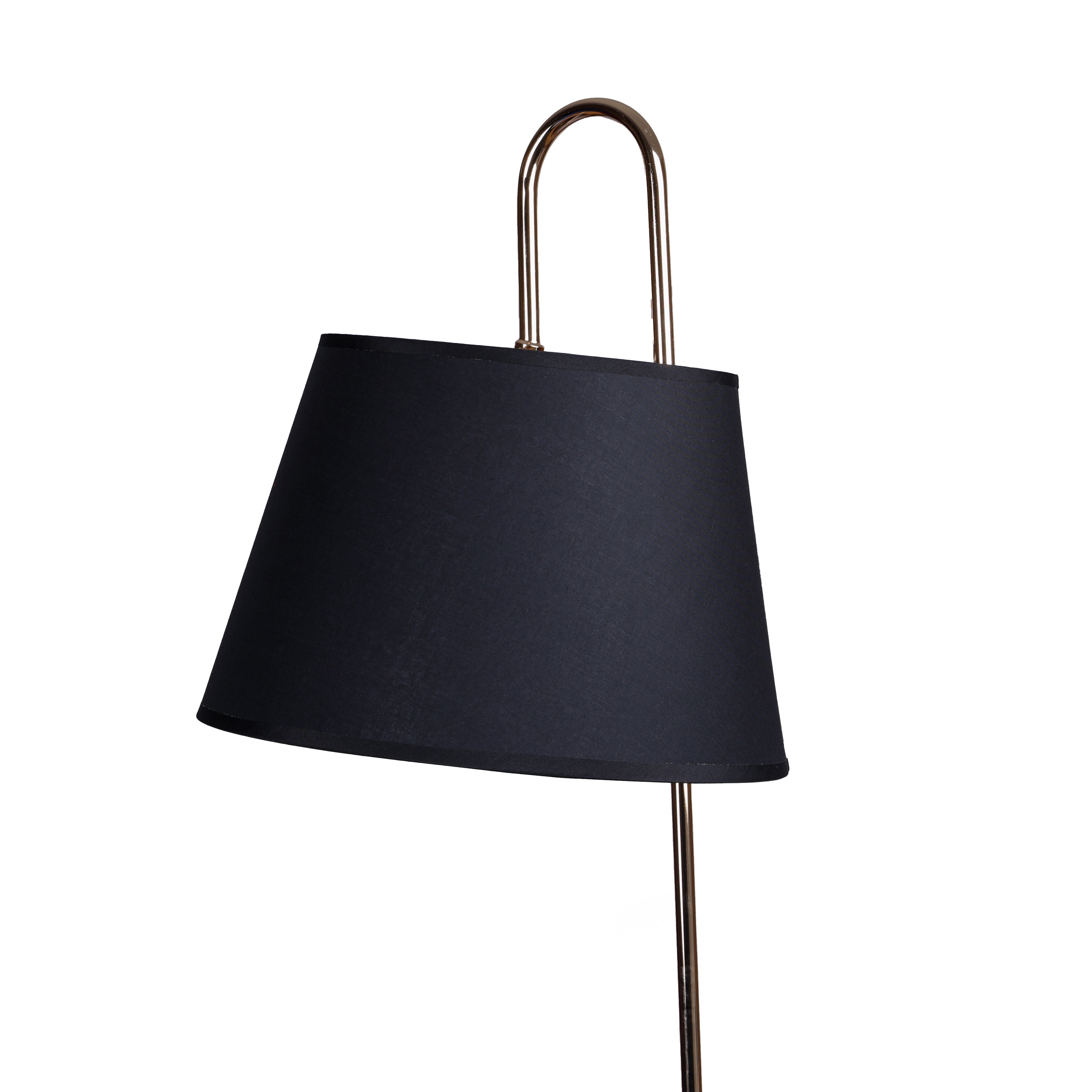 Smoke Arc (Chrome, Beige) Floor Lamp