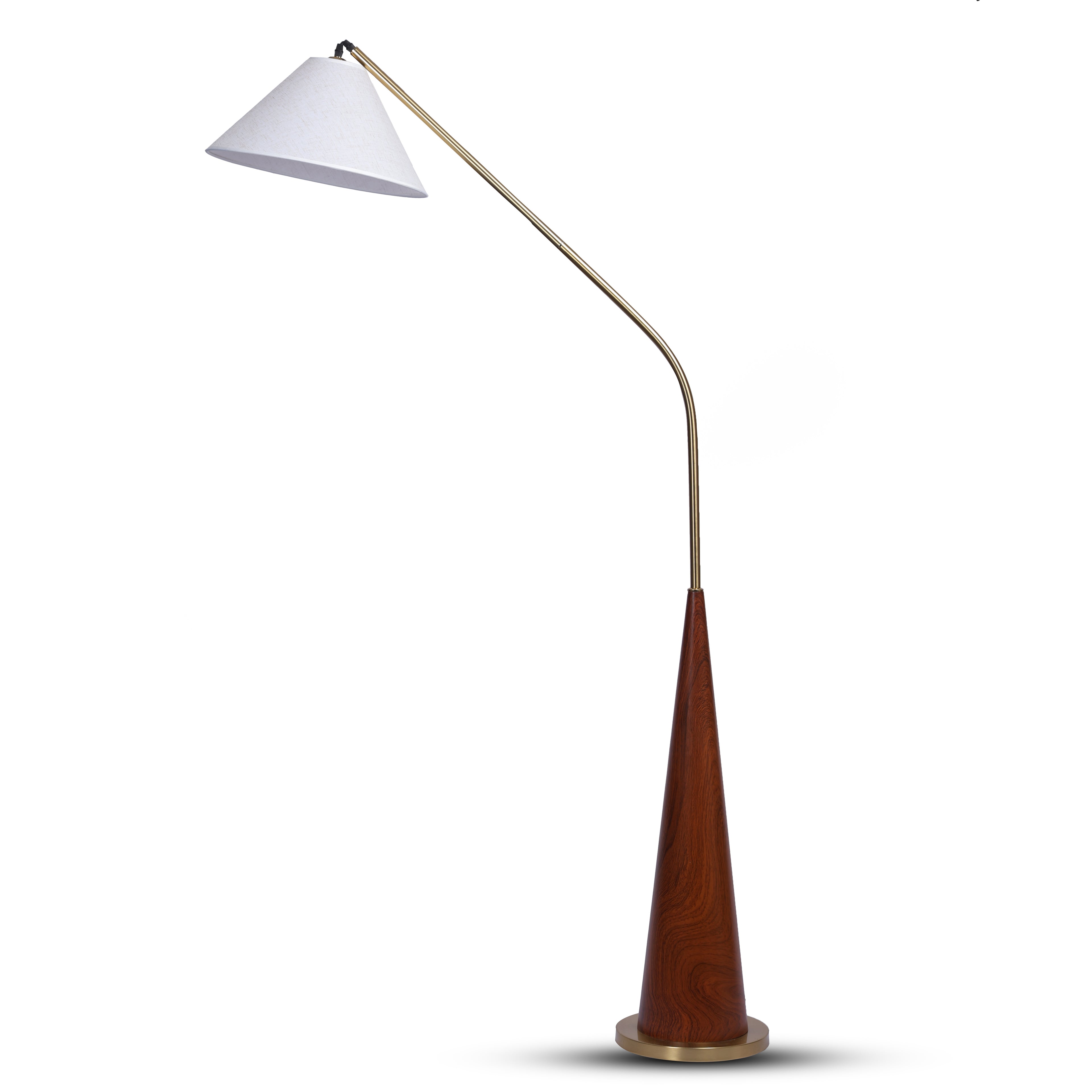 Nordic Curve (Walnut, Beige) Floor Lamp