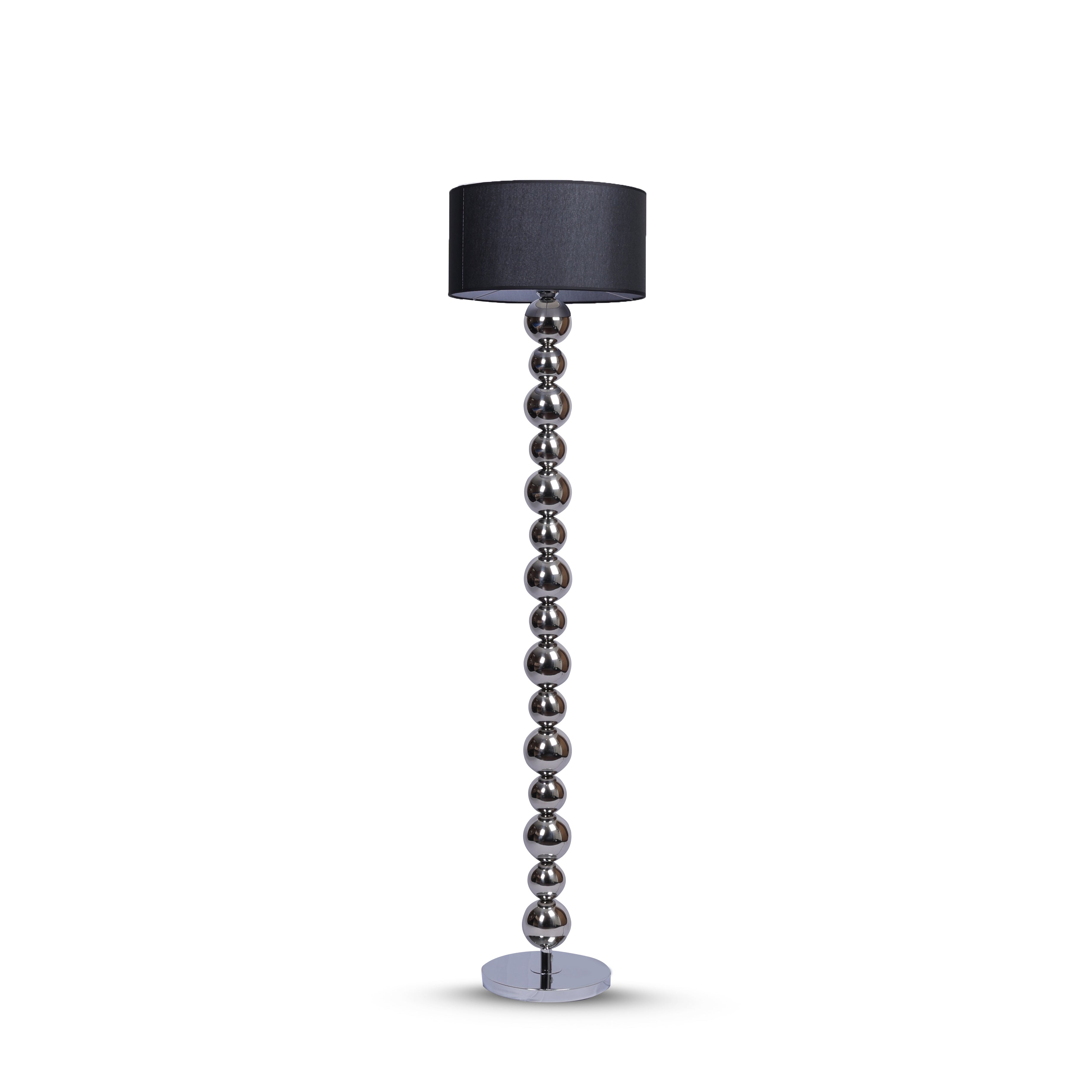 Chrome Sphere Tower (Chrome, Black) Floor Lamp