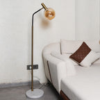 Golden Globe Arc (Gold, Smoke) Floor Lamp