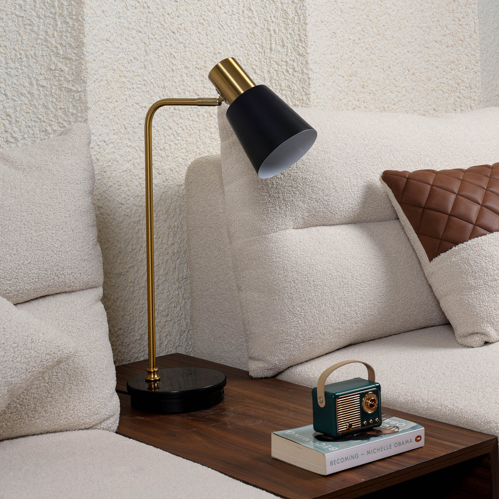 Modern Axis (Black, Gold) Task Table Lamp