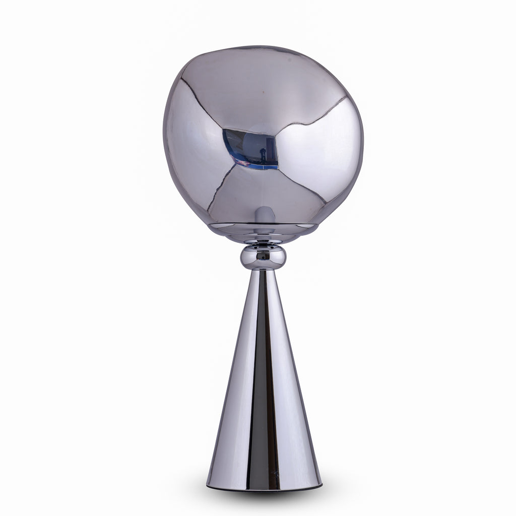 Smoked Aura (Grey, Steel) Glass Table Lamp