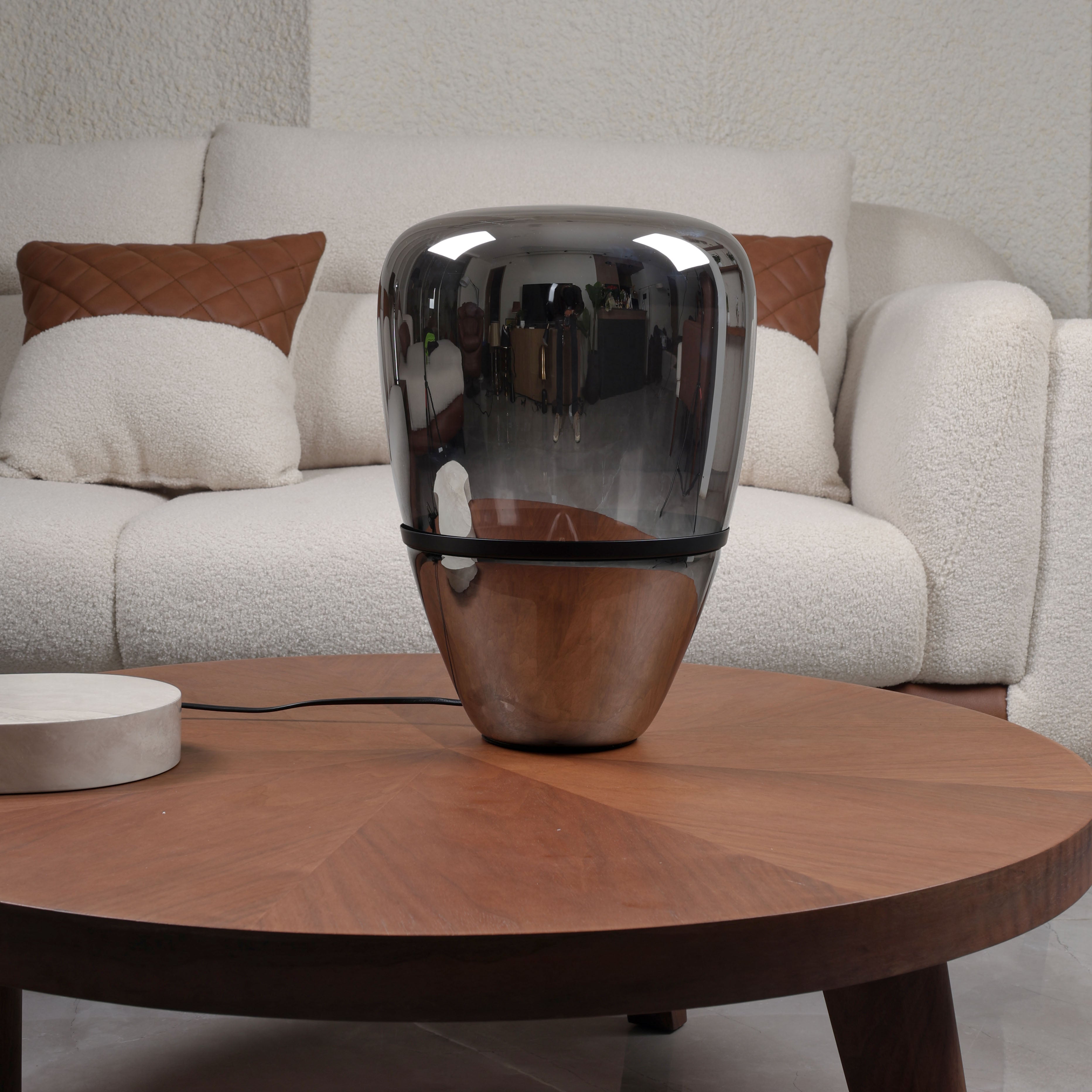 Chrome Capsule (Smoke Grey) Table Lamp