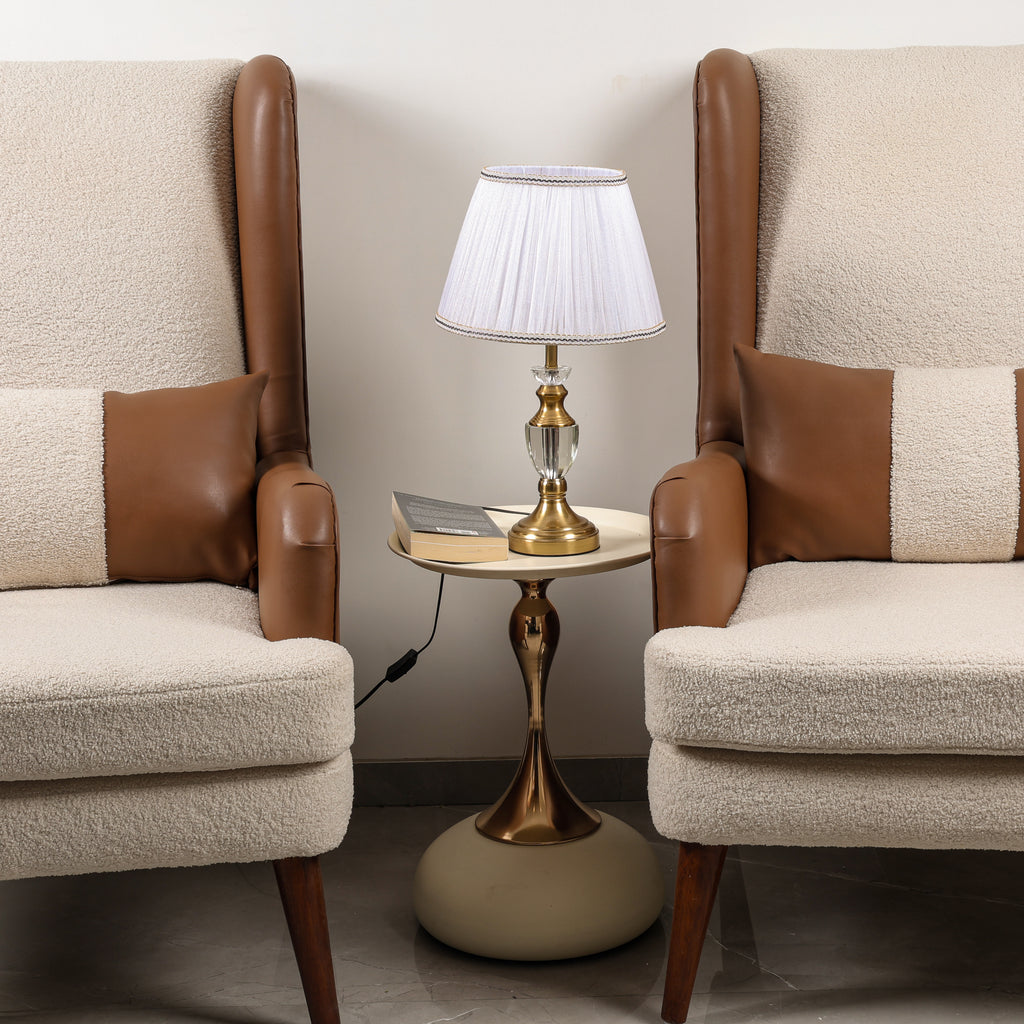 Vintage Bloom (Gold, Ivory) Table Lamp