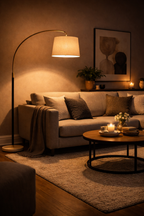Ivory Arch Glow (Gold, Ivory) Floor Lamp